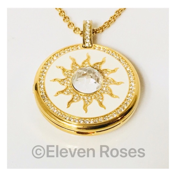 Wintex Milano Enamel Crystal Quartz Necklace Watch - Picture 2 of 8